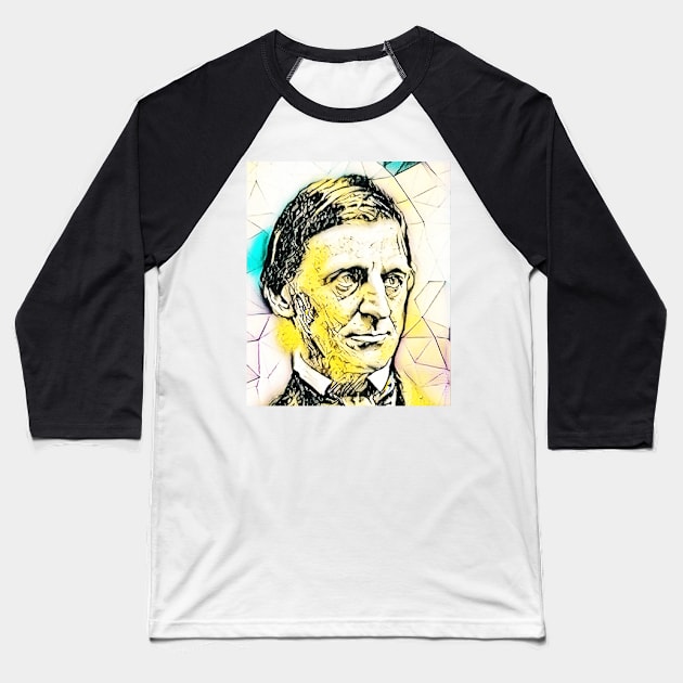 Ralph Waldo Emerson Portrait | Ralph Waldo Emerson Artwork 3 Baseball T-Shirt by JustLit